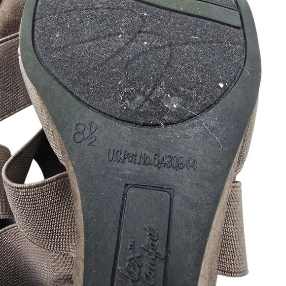 Women's Dexflex Comfort Grey Wedge Open Toe Slingback Shoes Size 8.5 - Picture 7 of 8